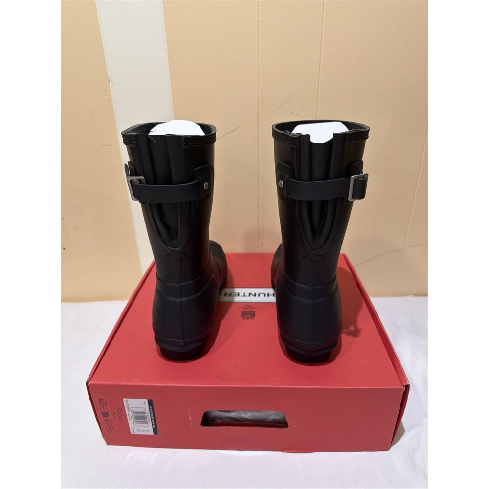 Hunter Original Women's Short Back Adjustable black Rain Boots. Size US 11. New - Picture 5 of 11